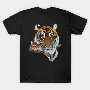 Bengal tiger and cat T-Shirt